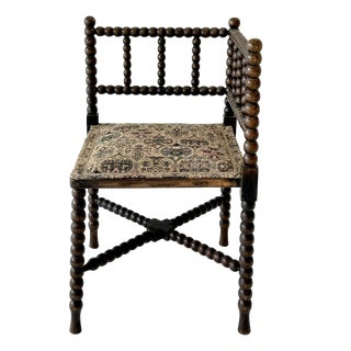 Antique 20th Century French Bobbin Corner Chair For Sale