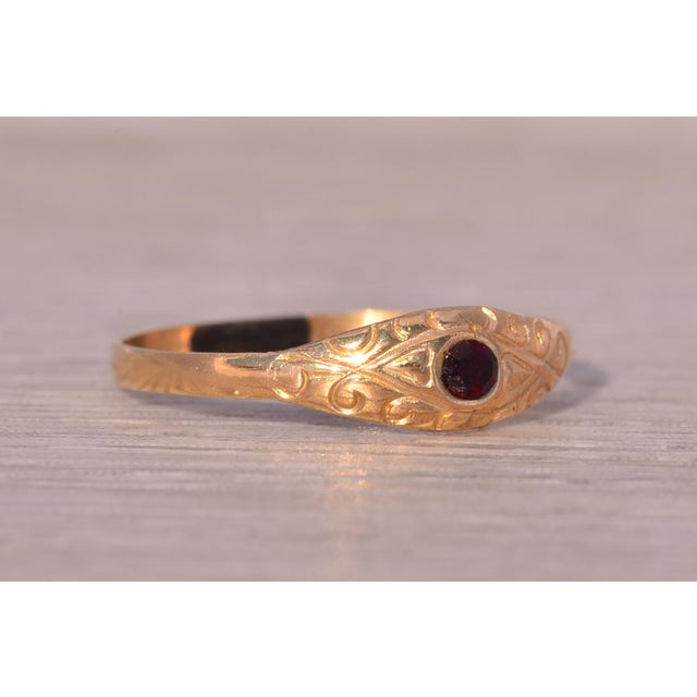 The Swan Hill: Childs Antique Garnet Ring in Yellow Gold For Sale - Image 4 of 9