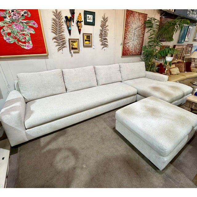Pottery Barn “Big Sur” Dove Gray Sectional Sofa With Ottoman For Sale In Las Vegas - Image 6 of 8