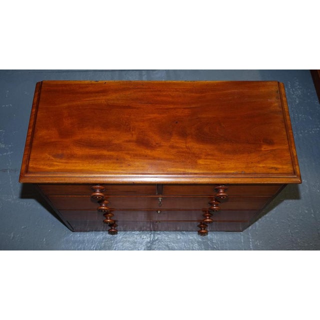 Large Victorian Chest of Drawers with Original Knobs and Locks For Sale - Image 9 of 16