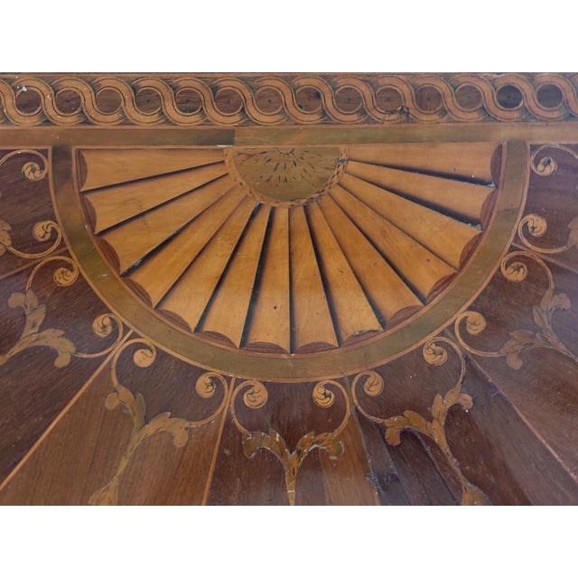 Antique Giltwood Demi-Lune Console Table With Satinwood Inlay For Sale - Image 16 of 16