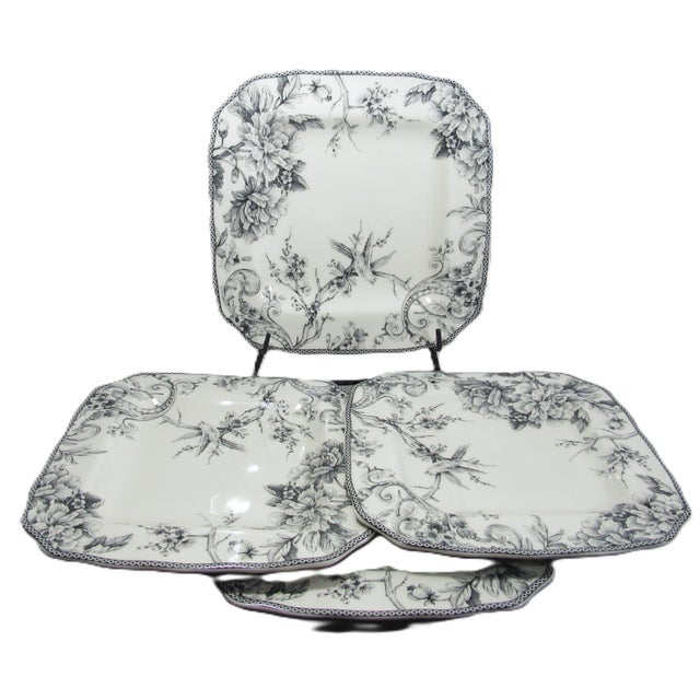 Vintage 222 Fifth Adelaide Toile Print Dinner Plates For Sale - Image 10 of 11
