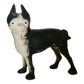 Original Cast Iron Dog Doorstop, 1930s For Sale