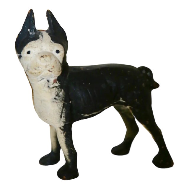 Original Cast Iron Dog Doorstop, 1930s For Sale