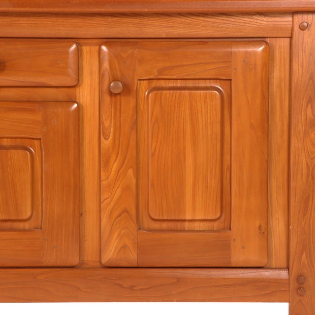 Tan A French Elm Sideboard Attributed to Maison Regain, C. 1960. For Sale - Image 8 of 8
