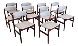 Danish Rosewood Dining Chairs, Set of 10
