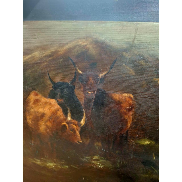 Early 20th Century Landscape Painting With Cattle For Sale - Image 11 of 12