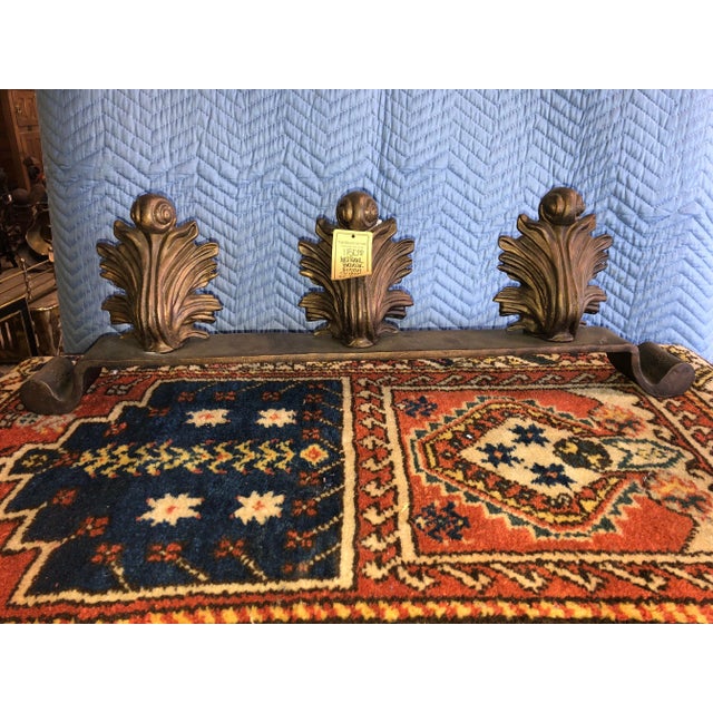 Metal Late 20th Century Bronze Finish Iron Fireplace Front For Sale - Image 7 of 7