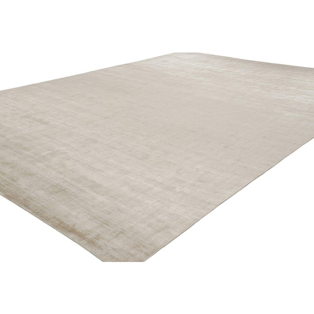 Rug & Kilim’s Oversized Contemporary Textural Solid Rug in Light Beige Tones - 11x20 For Sale In New York - Image 6 of 7