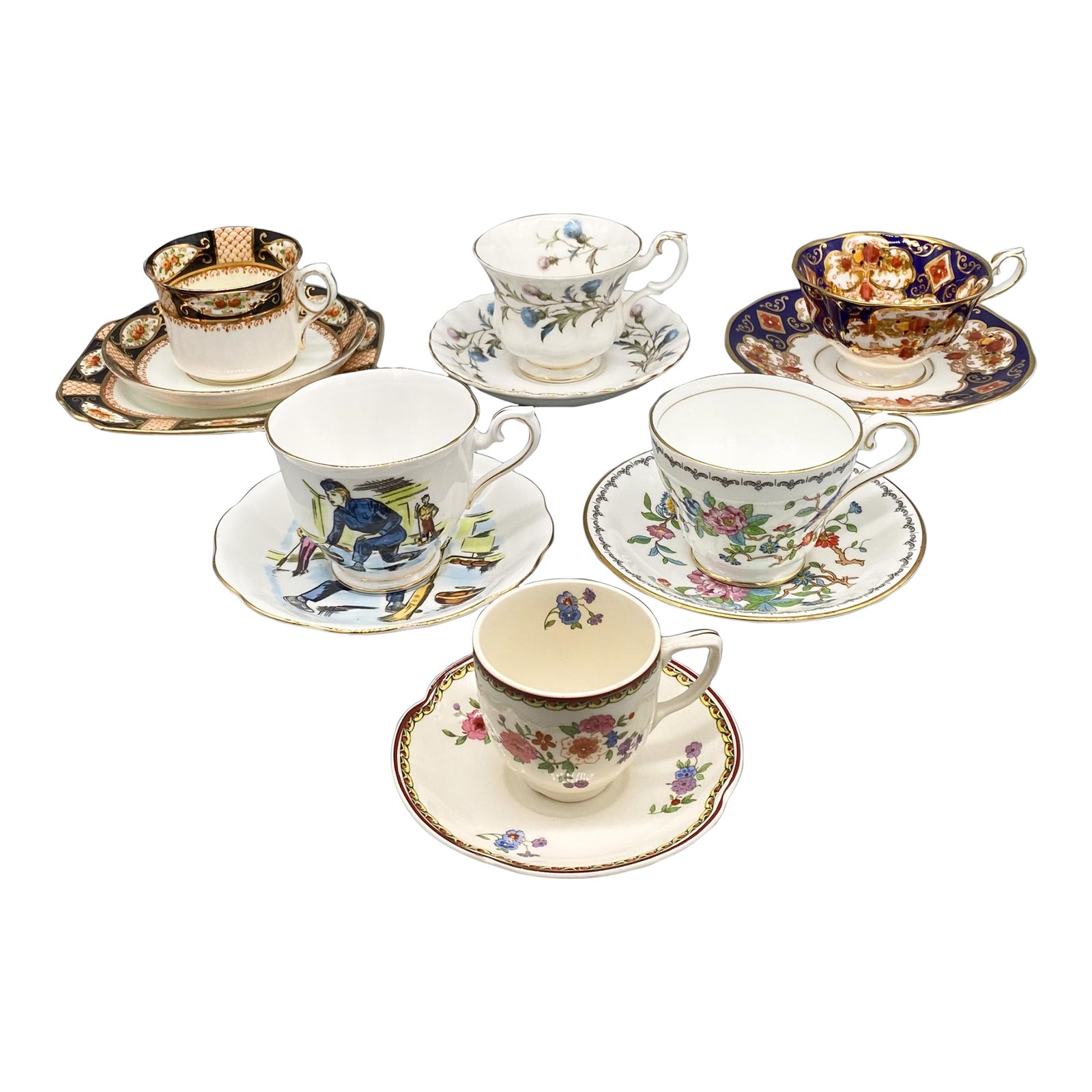 Vintage English Tea Cups and Saucers 13 Pieces Chairish