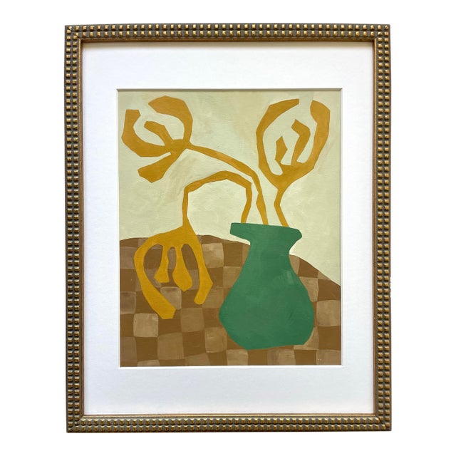 2026 "Prestazione" Abstract Still Life Painting on Cotton Paper by Artist r.k. Red For Sale