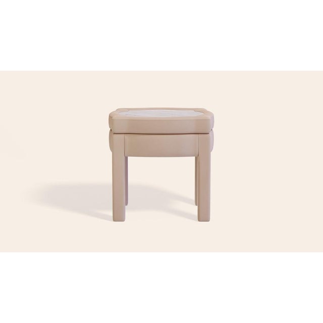 Rose Linen Piero Ottoman by Ceraudo For Sale - Image 4 of 8