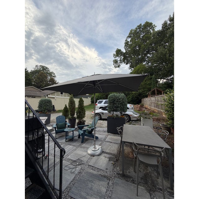 Tuuci Ocean Master 6' X 9' Rectangular Market Umbrella With Wheeled Base - Restoration Hardware For Sale - Image 14 of 16