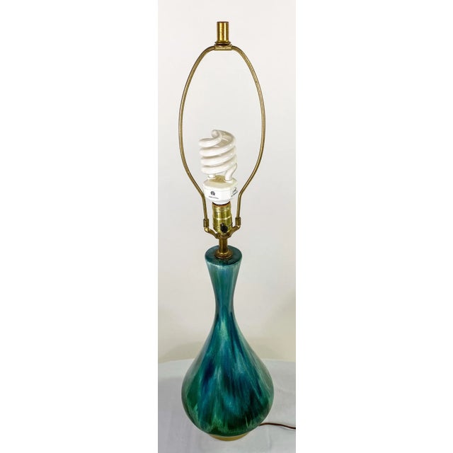 1960s Mid Century Modern Green Malachite Table Lamp For Sale - Image 5 of 13