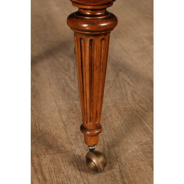 Century Furniture Regency Style Set Of Four Leather Upholstered Rolling Armchairs For Sale - Image 9 of 18