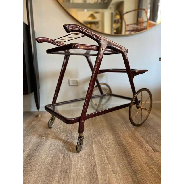 Vintage Wooden Cart with Removable Tray, 1960s For Sale - Image 3 of 17