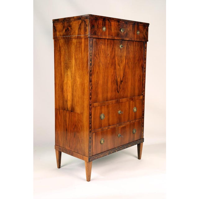 Brown Classicist Secretary in Walnut, 1800s For Sale - Image 8 of 18