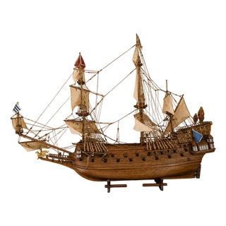Large Model of the Ship La Couronne French Vessel, 1636 For Sale