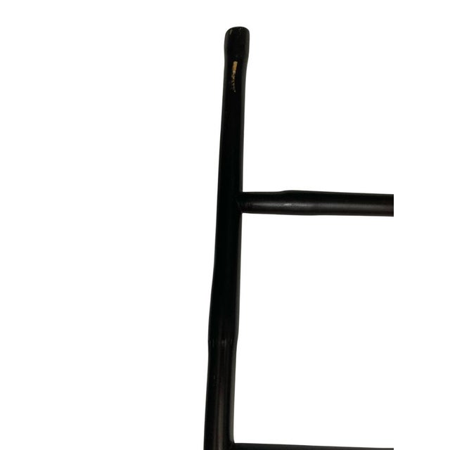 Ebonised Bamboo Style Ladder or Towel Rale Rack, 1990s For Sale - Image 6 of 13