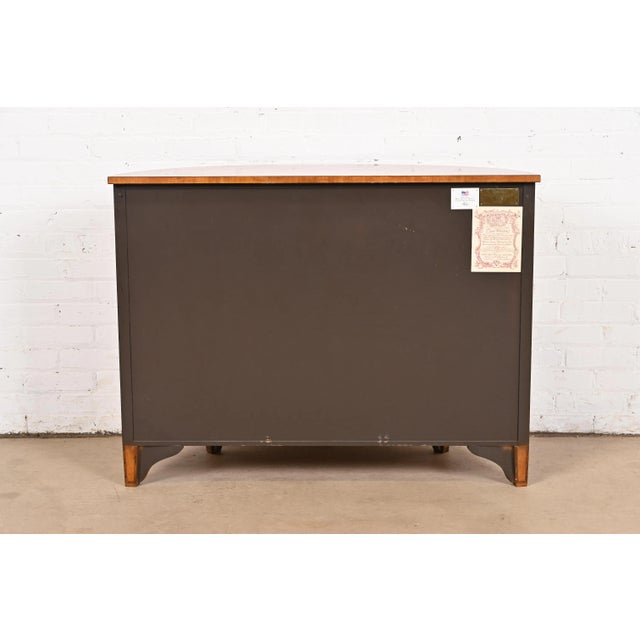 Baker Furniture Colonial Williamsburg Federal Inlaid Fruitwood Demilune Cabinet For Sale - Image 9 of 12