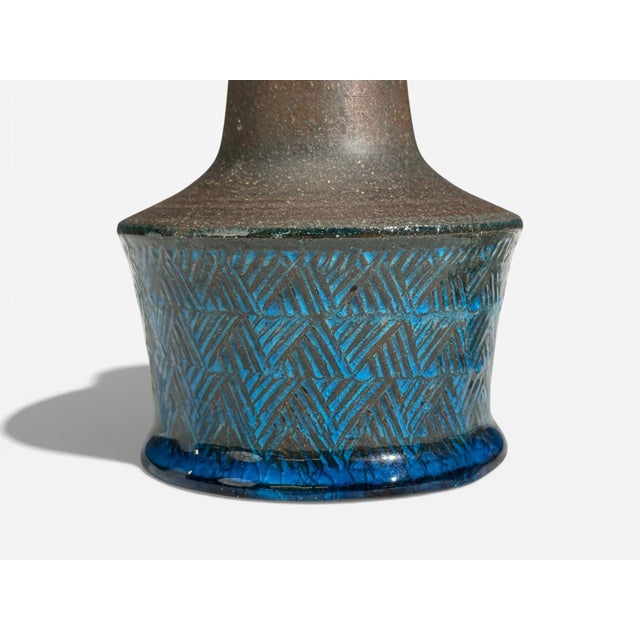 Nils Kähler, Small Table Lamp, Brown Stoneware, Denmark, 1950s For Sale In New York - Image 6 of 9