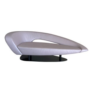 Vintage Post Modern Roche Bobois Lavender Chaise Lounge Sofa For Sale