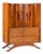 Vladimir Kagan Style Mid Century Walnut Gentlemans Chest Highboy Dresser For Sale