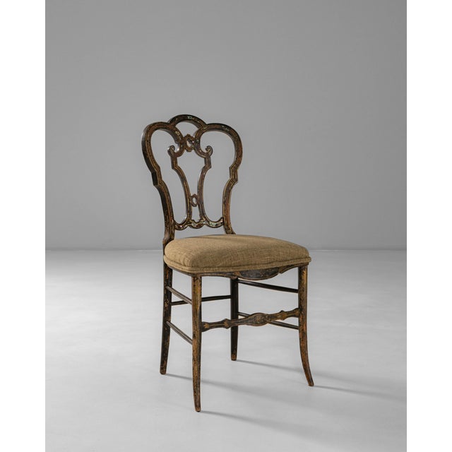 Wood 1860s French Baroque Revival Wooden Chair With Upholstered Seat For Sale - Image 7 of 18