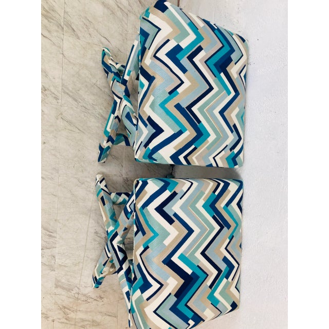 Mid-Century Modern X Benches, a Pair, Newly Upholstered For Sale - Image 3 of 9