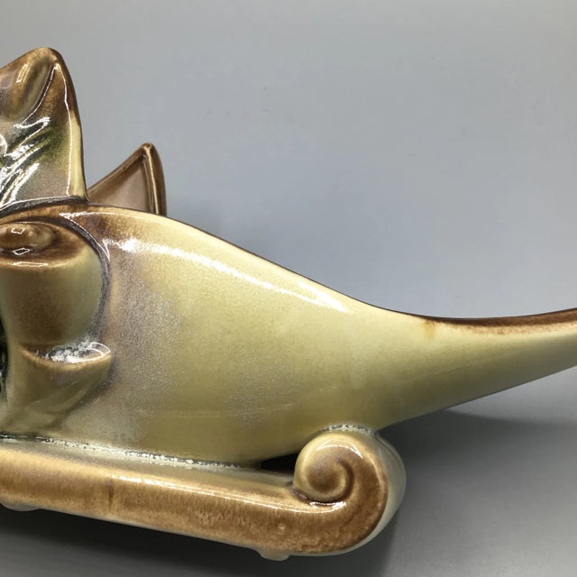 1950’s Hull Parchment and Pine Console Planter/Vase For Sale - Image 12 of 13