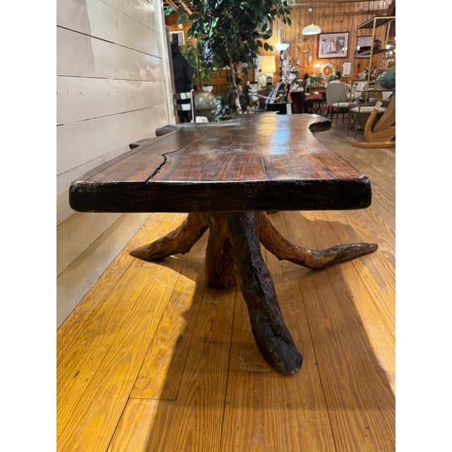 Late 20th Century Late 20th Century Studio Style Tree Trunk Table For Sale - Image 5 of 12