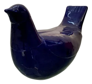Blue Glazed Ceramic Dove, Italy, 1970s