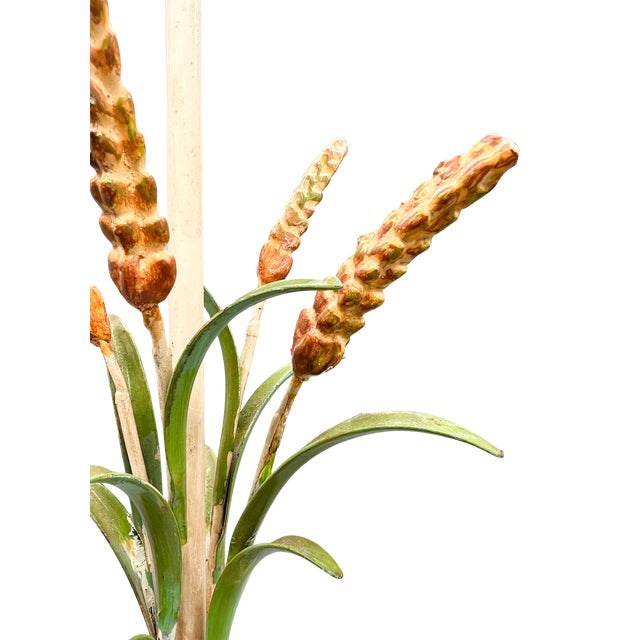 Vintage Italian-Inspired Tole Wheat Sheaf Table Lamp – Hollywood Regency / French Country For Sale - Image 9 of 11