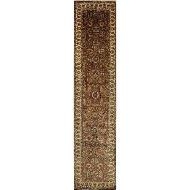 Handwoven Mughal Runner Rug 4'0" X 18'4" For Sale - Image 11 of 11