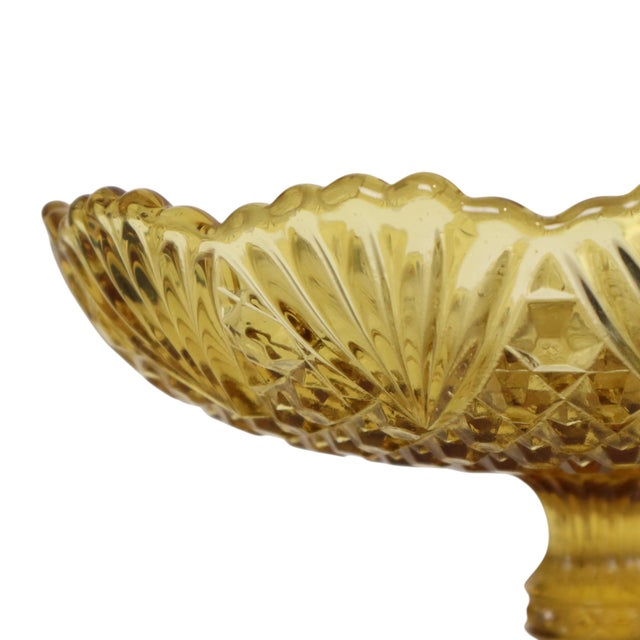 Art Deco Amber Glass Fruit Bowl For Sale - Image 6 of 14