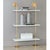 Port 68 Modern multi-tier shelf in plated gold hardware and white lacquer shelves, details urban simplicity with glam...