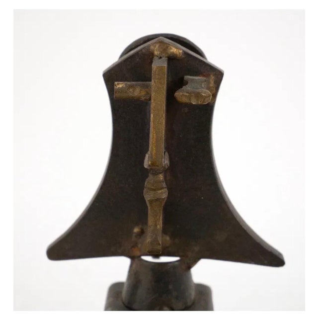 Carlos De La Mota, Carlos De La Mota Argentina Cubist Wrought Iron Sculpture Marble Base, Brutalist For Sale - Image 9 of 15