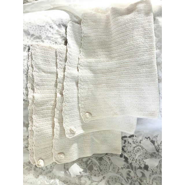 Vintage Hand Crafted Placemats Set of 4 Off White 16” X 20” For Sale In Miami - Image 6 of 8