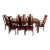 Mid 20th Century Vintage Ming Style Set of Rosewood Dining Table With Leaf and 8 Chairs - Set of 9 For Sale