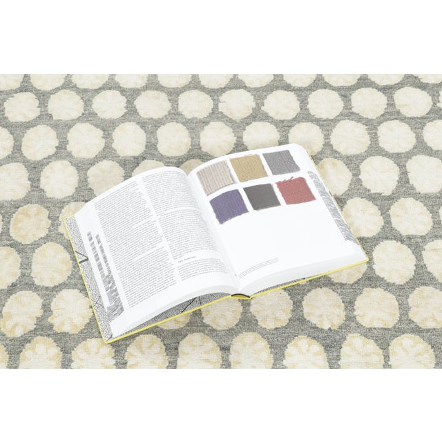 Contemporary Block Print Floral Natural Silk Rug by Rug & Kilim, India For Sale - Image 9 of 9