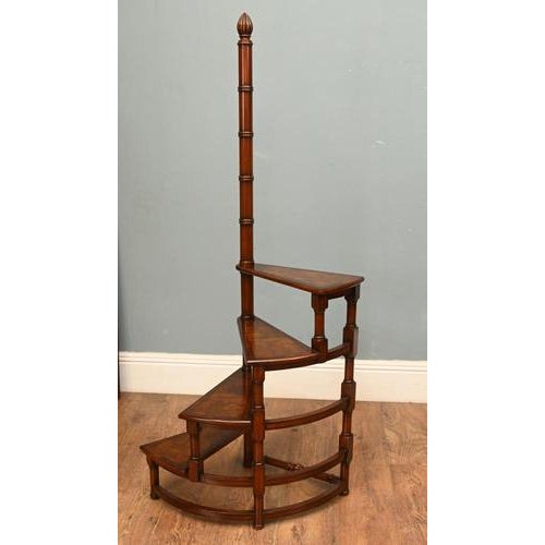 Regency Spiral Library Steps in Mahogany For Sale - Image 9 of 15