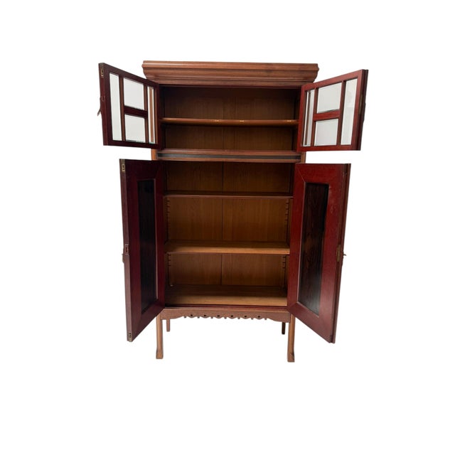 Maroon Arts and Crafts Cupboard by Kees Oosschot for J.B. Hillen Amsterdam, 1900s For Sale - Image 8 of 14