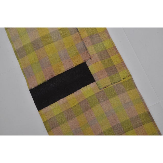 Yellow 1960s Decorative Turkish Kitchen Decor Runner For Sale - Image 8 of 10