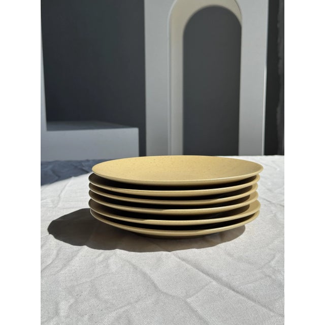 Vintage Natural Stoneware Dessert Plates, 1980s, Set of 6 For Sale - Image 6 of 11