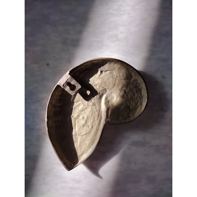 Vintage Brass Nautilus Shell Wall Hanging For Sale - Image 4 of 8