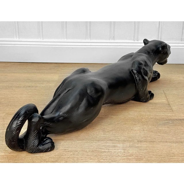 Mid-Century Modern 30" Black Panther Resin Garden Sculpture For Sale - Image 4 of 9