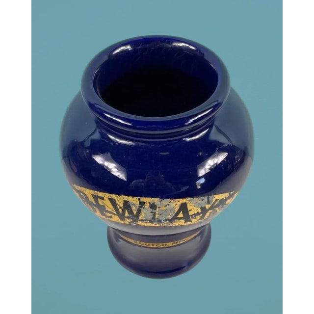 Victorian Antique English Victorian Royal Doulton Belway Scotch MIX Cobalt Blue Tobacco Jar Vase For Sale - Image 3 of 7