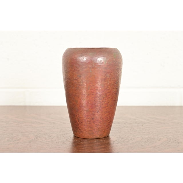 Ramon Ramirez Arts & Crafts Hammered Copper Vase For Sale - Image 11 of 11