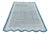 Handmade Cotton Vegetable Dyed Scalloped Edge Rug Gray With Cream and Teal Blue Border - 9x12 For Sale - Image 11 of 11