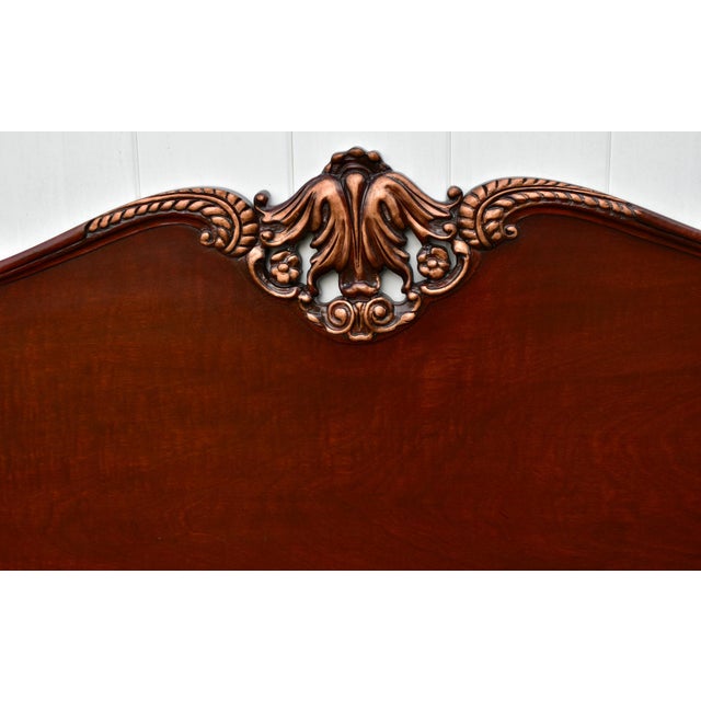Vintage Mahogany Full Size French Style Headboard W/Burnished